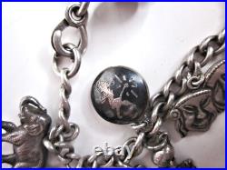 Sterling Silver Charm Bracelet Antique- Lil' Eightball + 11 Other S/S Charms Sterling Silver Charm Bracelet Antique- Lil' Eightball + 11 Other S/S Charms