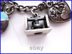 Sterling Silver Charm Bracelet Antique- Lil' Eightball + 11 Other S/S Charms Sterling Silver Charm Bracelet Antique- Lil' Eightball + 11 Other S/S Charms