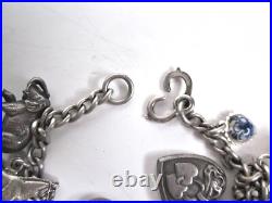 Sterling Silver Charm Bracelet Antique- Lil' Eightball + 11 Other S/S Charms Sterling Silver Charm Bracelet Antique- Lil' Eightball + 11 Other S/S Charms