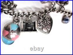 Sterling Silver Charm Bracelet Antique- Lil' Eightball + 11 Other S/S Charms Sterling Silver Charm Bracelet Antique- Lil' Eightball + 11 Other S/S Charms