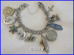 Sterling Silver Charm Bracelet Marked ETON with 10 Charms 7 Marked Sterling Sterling Silver Charm Bracelet Marked ETON with 10 Charms 7 Marked Sterling