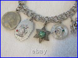 Sterling Silver Charm Bracelet Marked ETON with 10 Charms 7 Marked Sterling Sterling Silver Charm Bracelet Marked ETON with 10 Charms 7 Marked Sterling