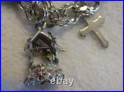 Sterling Silver Charm Bracelet Marked ETON with 10 Charms 7 Marked Sterling Sterling Silver Charm Bracelet Marked ETON with 10 Charms 7 Marked Sterling