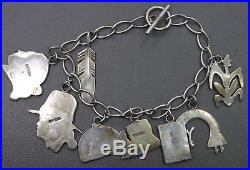 Sterling Silver Charm Bracelet Navajo Indian Artisan Ray Tracey Knifewing