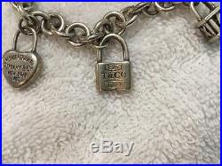 Sterling Silver Charm Bracelet Present Padlock 7 30 Grs Tiffany & Co Style