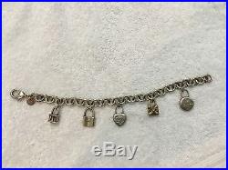 Sterling Silver Charm Bracelet Present Padlock 7 30 Grs Tiffany & Co Style