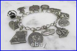 Sterling Silver Charm Bracelet with 12 Charms 7 47grams 7-G557 Sterling Silver Charm Bracelet with 12 Charms 7 47grams 7-G557