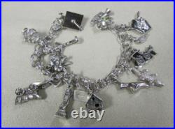 Sterling Silver Charm Bracelet with 14 Charms + Sterling Silver Charm Bracelet with 14 Charms +