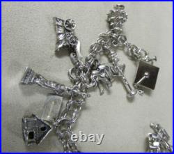 Sterling Silver Charm Bracelet with 14 Charms + Sterling Silver Charm Bracelet with 14 Charms +