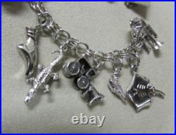 Sterling Silver Charm Bracelet with 14 Charms + Sterling Silver Charm Bracelet with 14 Charms +