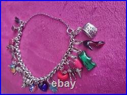 Sterling Silver Charm Bracelet with 18 charms (most charms are Links of London)