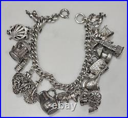 Sterling Silver Charm Bracelets Heart Padlock Safety Chain Animal etc (77g) Sterling Silver Charm Bracelets Heart Padlock Safety Chain Animal etc (77g)