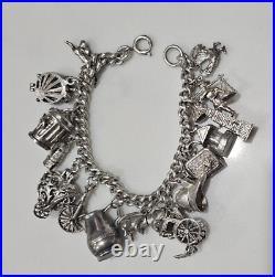 Sterling Silver Charm Bracelets Heart Padlock Safety Chain Animal etc (77g) Sterling Silver Charm Bracelets Heart Padlock Safety Chain Animal etc (77g)