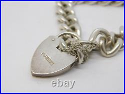 Sterling Silver Chunky Curb Link Charm Bracelet Vintage 1974 Birmingham Sterling Silver Chunky Curb Link Charm Bracelet Vintage 1974 Birmingham