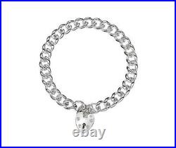 Sterling Silver Curb Charm Bracelet Hallmarked