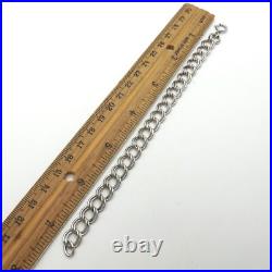 Sterling Silver Double Wire Chino Link Charm Bracelet Vintage 7in