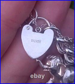 Sterling Silver Heavy Charm Bracelet