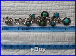 Sterling Silver James Avery Charm Bracelet Vintage TURQUOISE Navajo Charms