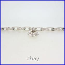 Sterling Silver Judith Ripka Bracelet with Yellow CZ Heart Charm 8.5 Inches