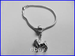 Sterling Silver Pug Charm Bracelet Sterling Silver Pug Charm Bracelet