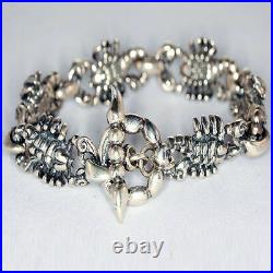 Sterling Silver Scorpion Charm Bracelet