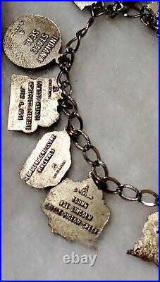 Sterling Silver Souvenir Indiana Collectible Charm Bracelet