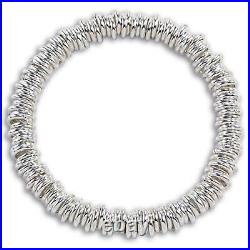 Sterling Silver Stretchy Charm Bracelet Medium Weight 7.5