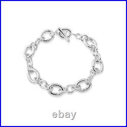 Sterling Silver T Bar Charm Bracelet