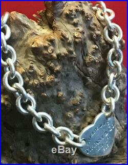 Sterling Silver Tiffany & Co. Heart Shaped Charm on Bracelet. 925