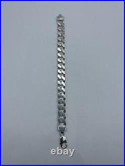 Sterling Silver Unisex Heavy Curb Bracelet 55.09 Grams 8.5 Inch 11.9mm Links