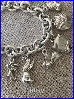 Sterling Silver Warner Bros Looney Tunes Limited Edition Cartoon Charm Bracelet