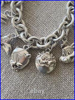 Sterling Silver Warner Bros Looney Tunes Limited Edition Cartoon Charm Bracelet