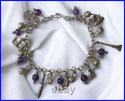 Sterling Silver Wicca Charm Bracelet Witches Halloween