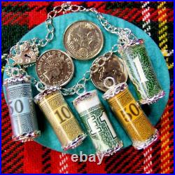 Sterling silver new bank note charm bracelet