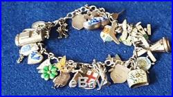 Super Sterling Silver Charm Bracelet with 27 Charms 82g