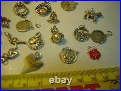 Superb Solid Silver Vintage Job Lot Of 22 Small Charms, Stunning Quality Rare