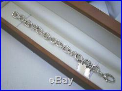 Superb Solid Sterling Silver Genuine Gucci Charm Bracelet 8 Heavy 53.5g Rare