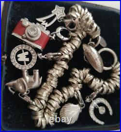 Superb Sterling Silver Designer Charm Bracelet & Charms ESPRIT FOSSIL PIA etc