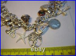 Superb Vintage Solid Silver Charm Bracelet-7.5 Inches Long! 31 Charms Incredibl