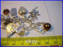 Superb Vintage Solid Silver Charm Bracelet-7.5 Inches Long! 31 Charms Incredibl