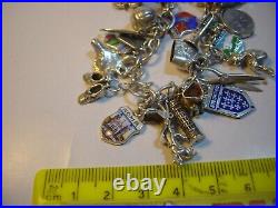 Superb Vintage Solid Silver Charm Bracelet-7.5 Inches Long! 34 Charms Incredibl