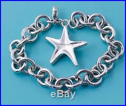 Sweet Tiffany & Co. Sterling Silver Starfish Turquoise Charm Bracelet