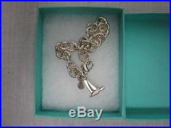 TIFFANY + CO. 925 STERLING SILVER 7 CHARM BRACELET With SAILBOAT CHARM With BOX