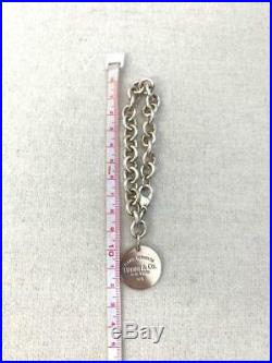 TIFFANY & CO. Bracelet PLEASE RETURN TO Sterling Silver 925 Round Charm Tag H