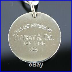 TIFFANY & CO. Bracelet PLEASE RETURN TO Sterling Silver 925 Round Charm with Box