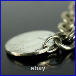 TIFFANY & CO. Bracelet PLEASE RETURN TO Sterling Silver 925 Round Tag Charm