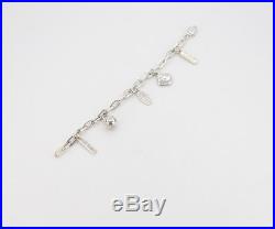 TIFFANY&Co 1837 Five Charm Bracelet Silver 925 Bangle withBOX #2160