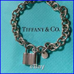 TIFFANY&Co. 1837 Lock padlock Charm Bracelet Silver 925 Bangle H