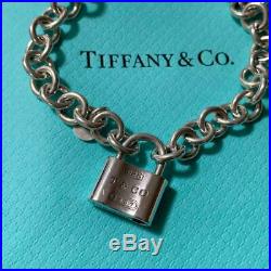 TIFFANY&Co. 1837 Lock padlock Charm Bracelet Silver 925 Bangle H