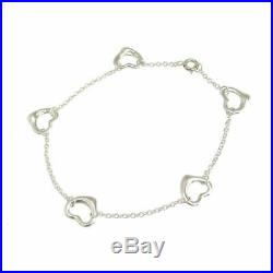TIFFANY&Co 5 Open Heart Charm Bracelet Peretti Silver 925 Bangle